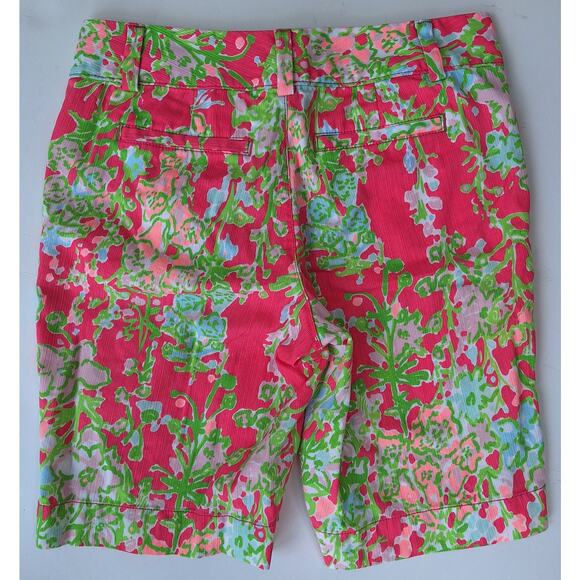 Lilly Pulitzer The Chipper Short Pink Green 100% Cotton Size 0 Summer Vacation - Picture 3 of 10